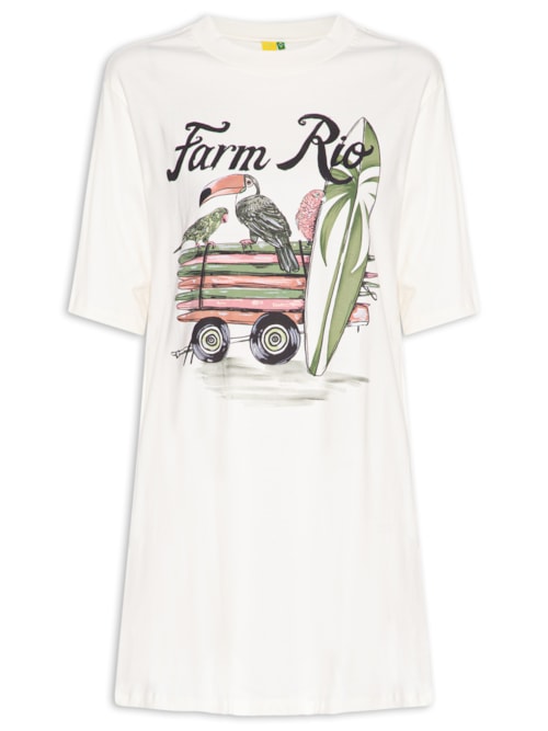 Vestido T-Shirt Pilha de Pranchas – Off White