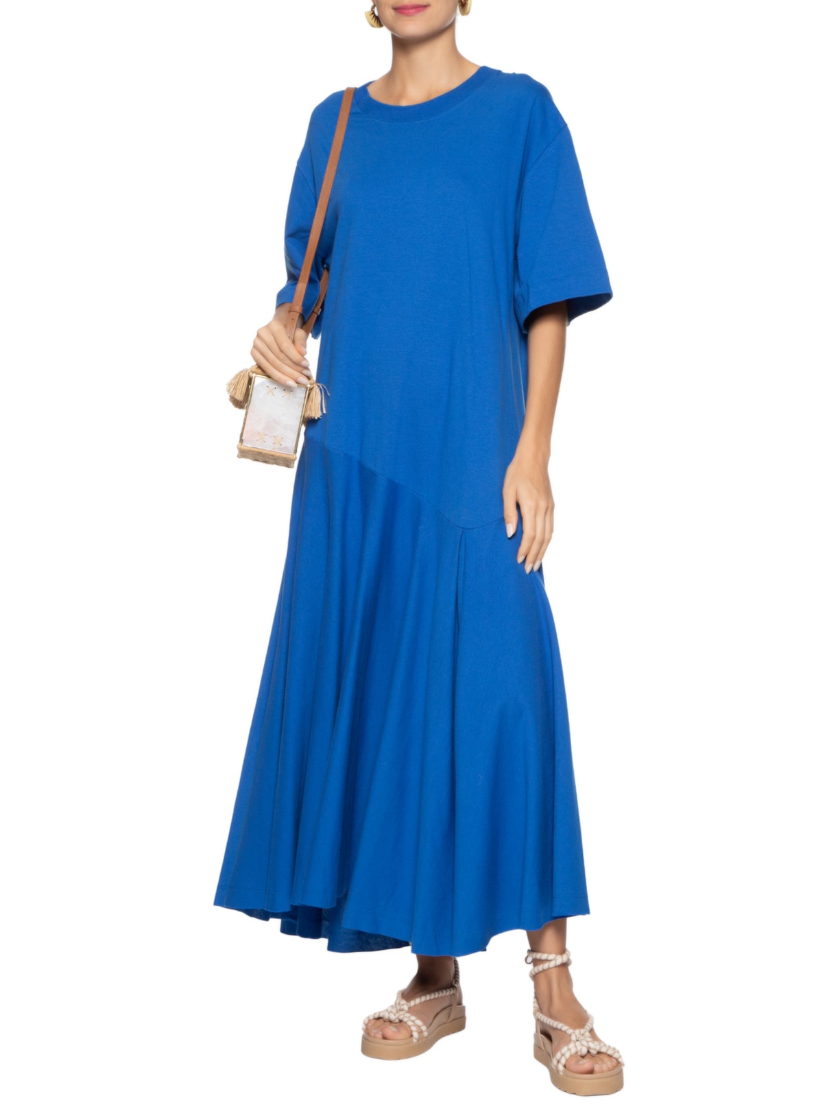 Vestido T-shirt Recorte Azul  Farm