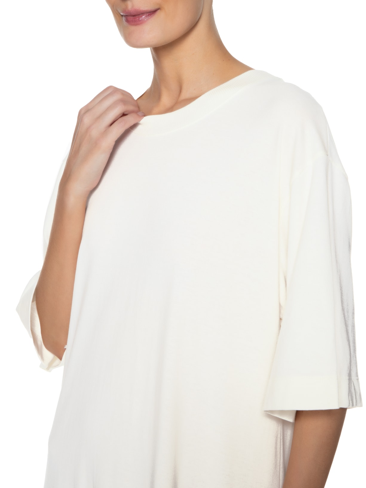 Vestido T-Shirt Recorte Branco Farm