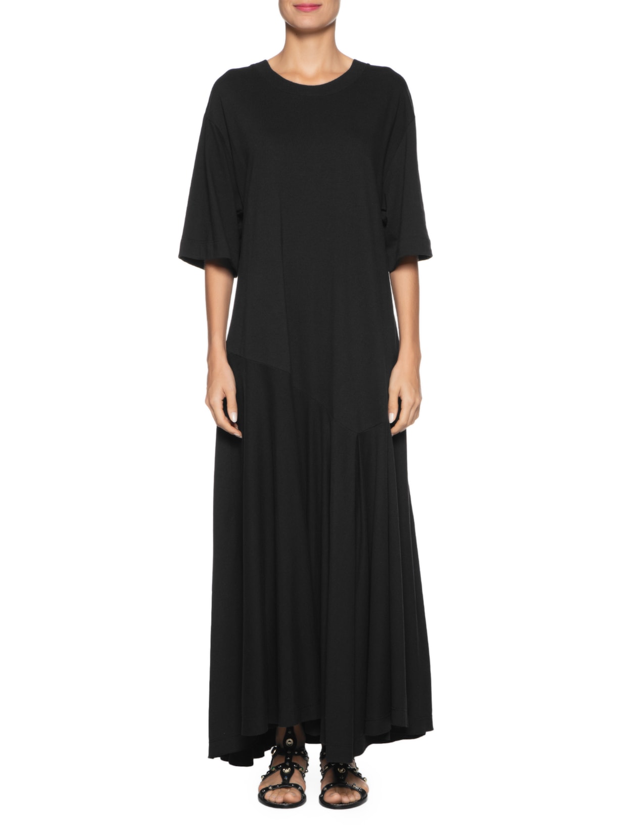 Vestido T-shirt Recorte Preto Farm