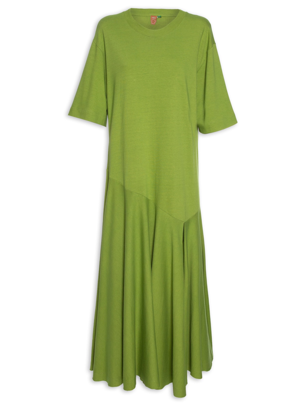 Vestido T-shirt Recorte - Verde