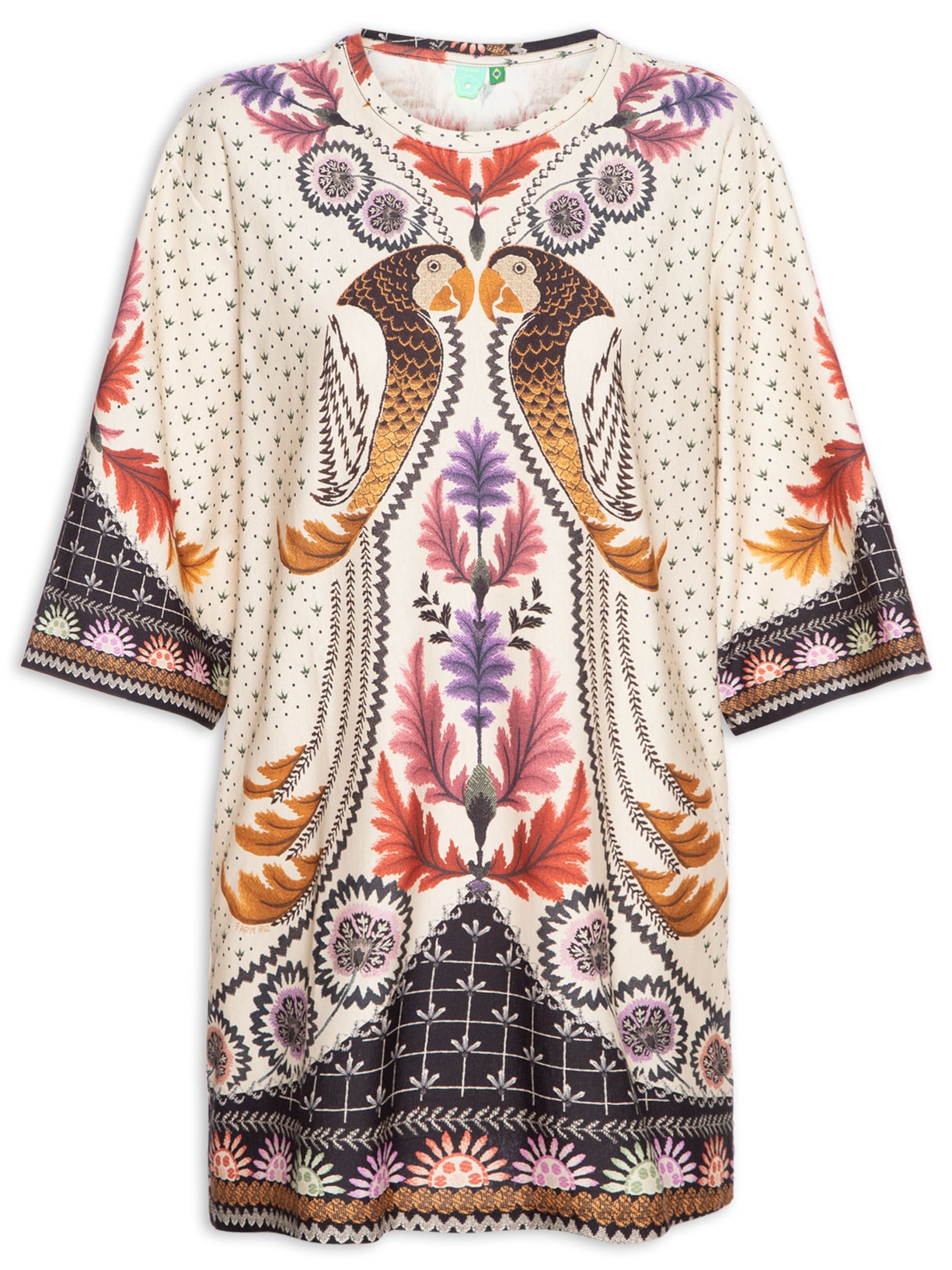 Vestido T-shirt Tapete de Arara - Bege