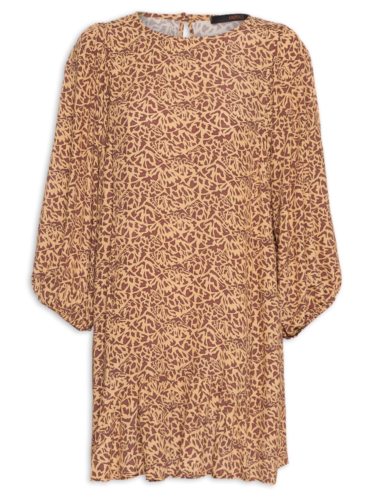 Vestido T-Shirt Textura Tartaruga - Marrom