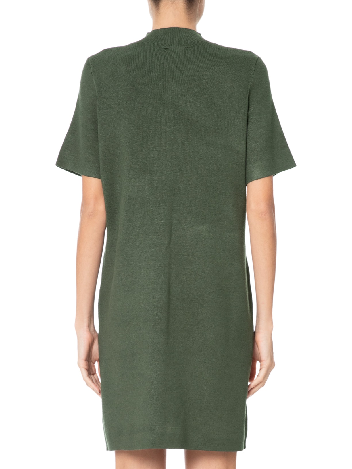 Vestido T-shirt Tricot Verde Shoulder