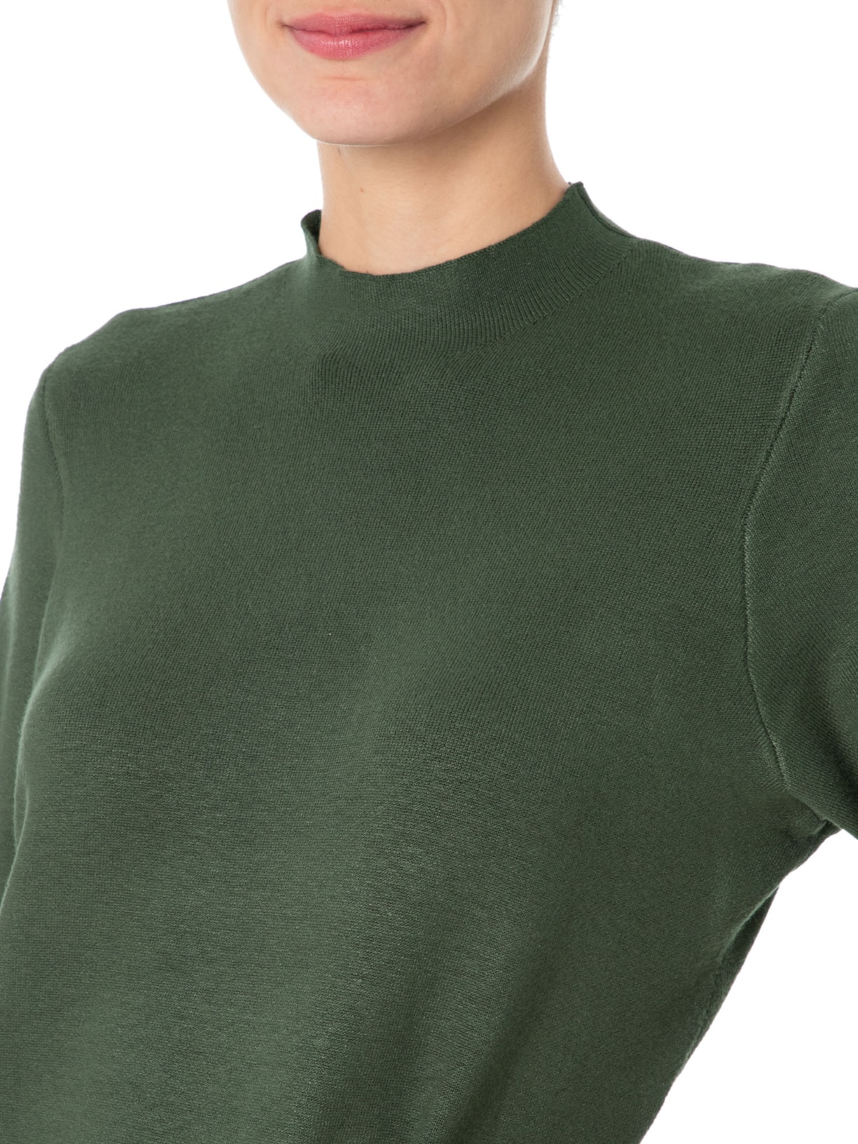 Vestido T-shirt Tricot Verde Shoulder