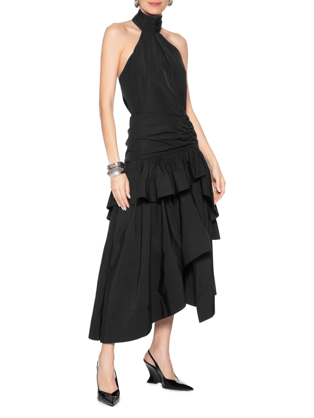 Vestido Tafetá Marks Preto Nk