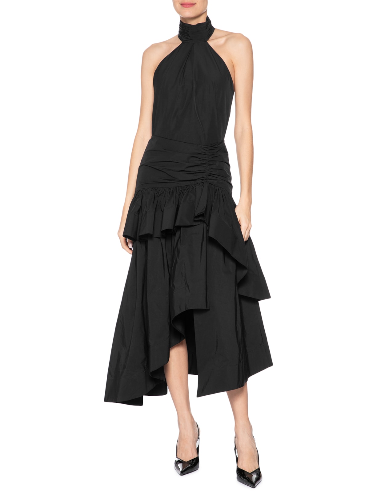 Vestido Tafetá Marks Preto Nk