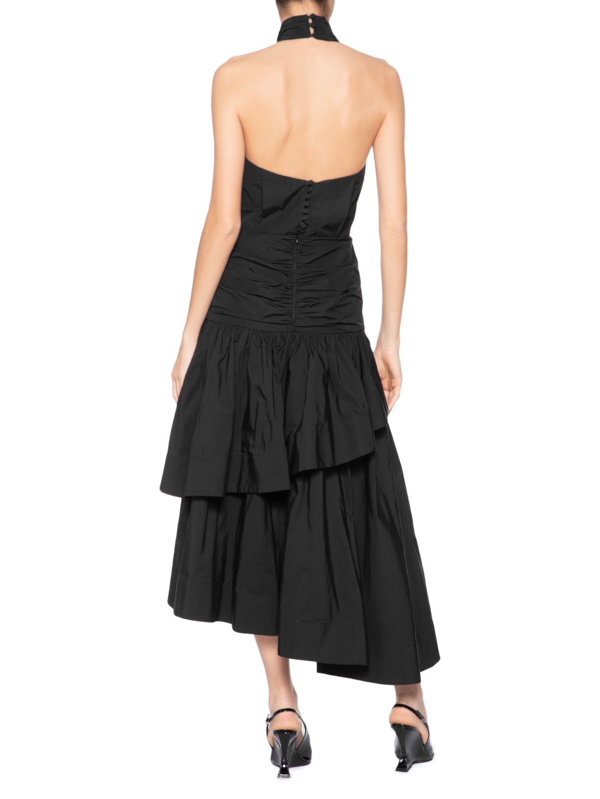 Vestido Tafetá Marks Preto Nk