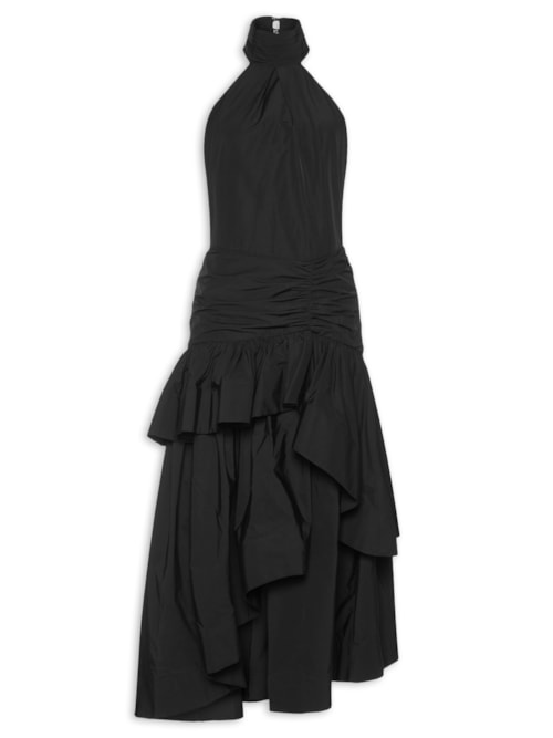 Vestido Tafetá Marks - Preto