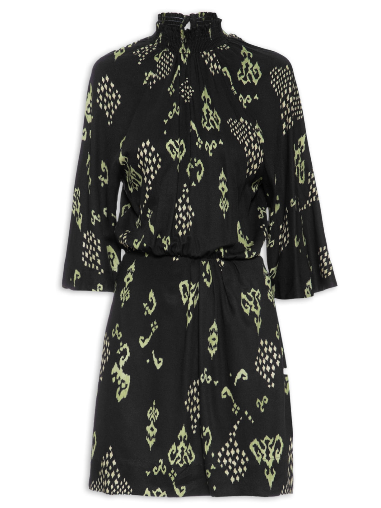 Vestido Tee Pregas Ikat Limiar - Preto