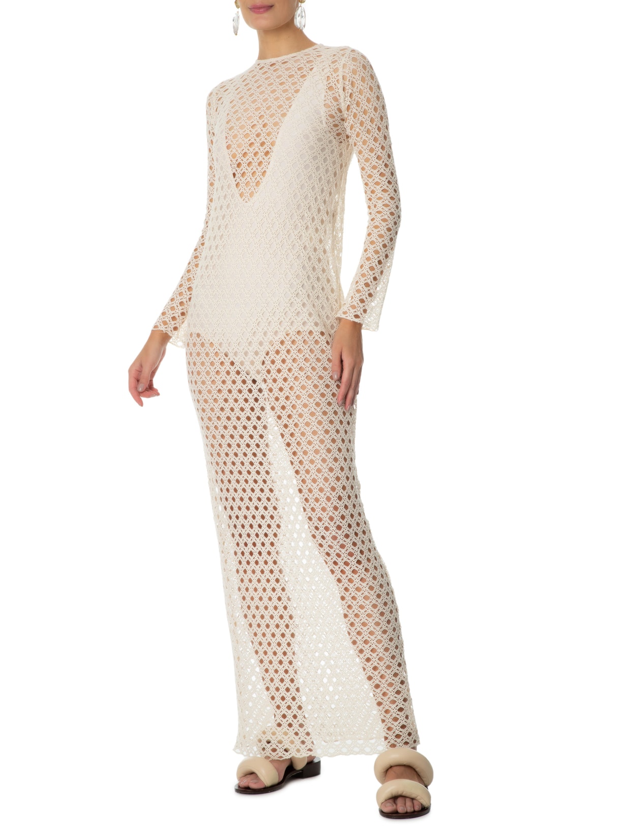 Vestido Tela Arraia Bege Paula Raia