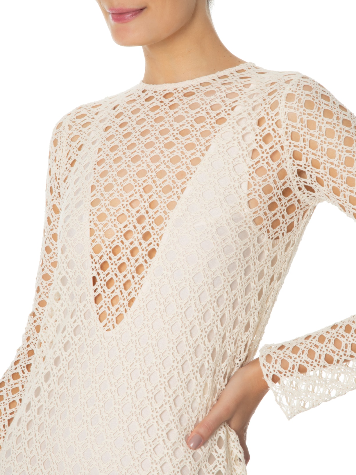 Vestido Tela Arraia Bege Paula Raia