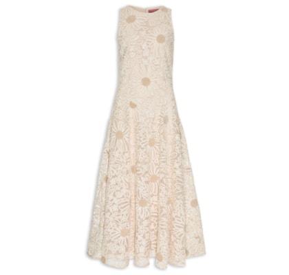 Vestido Tela Flower I26 - Off White