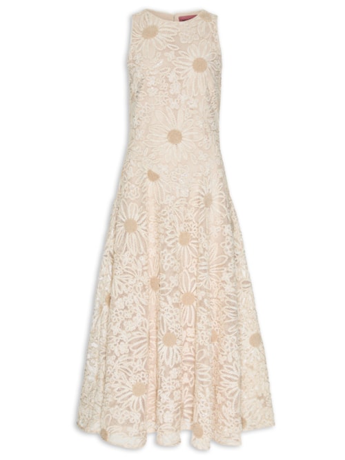 Vestido Tela Flower I26 - Off White