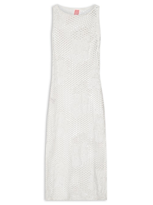 Vestido Tela Hibisco - Branco