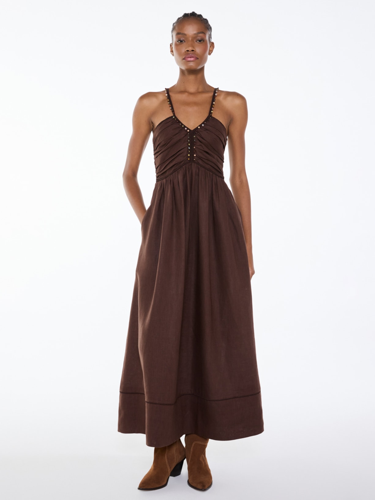 Vestido Tiny I26 Marrom Mixed