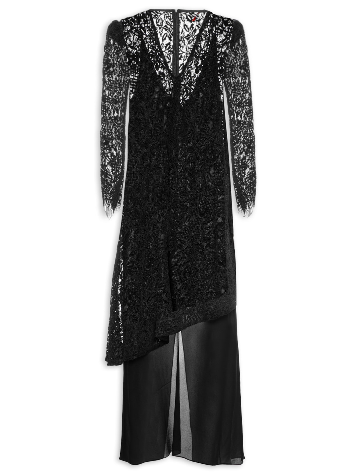 Vestido Tita Renda Babado - Preto