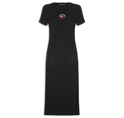 Vestido Tjw Bodycon Logo 2 Dress - Preto