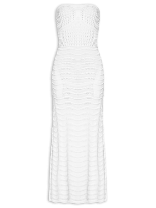 Vestido Tomara Que Caia Tricot - Branco