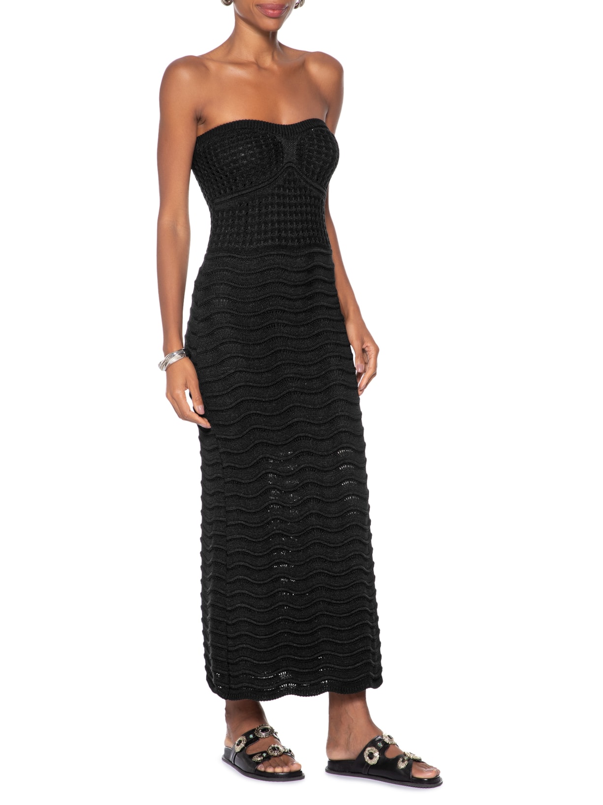 Vestido Tomara Que Caia Tricot Preto Market 33