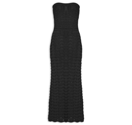 Vestido Tomara Que Caia Tricot - Preto