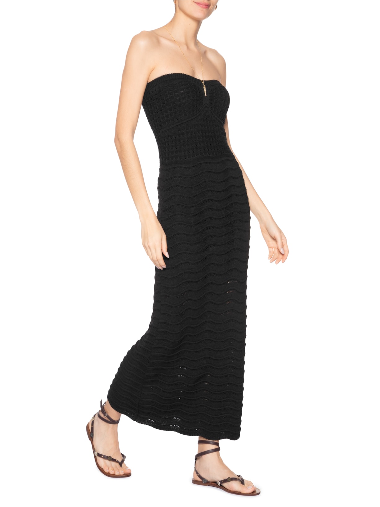 Vestido Tomara Que Caia Tricot Preto Market 33