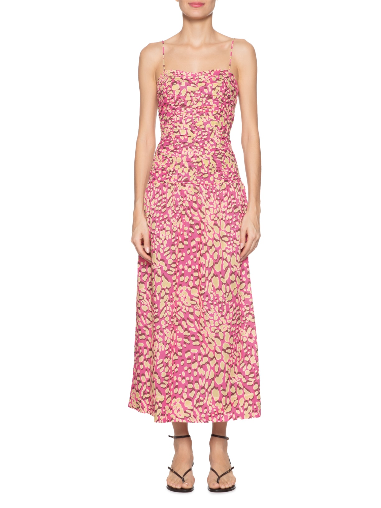 Vestido Top Franzido Onça Aurora Animal Print Animale