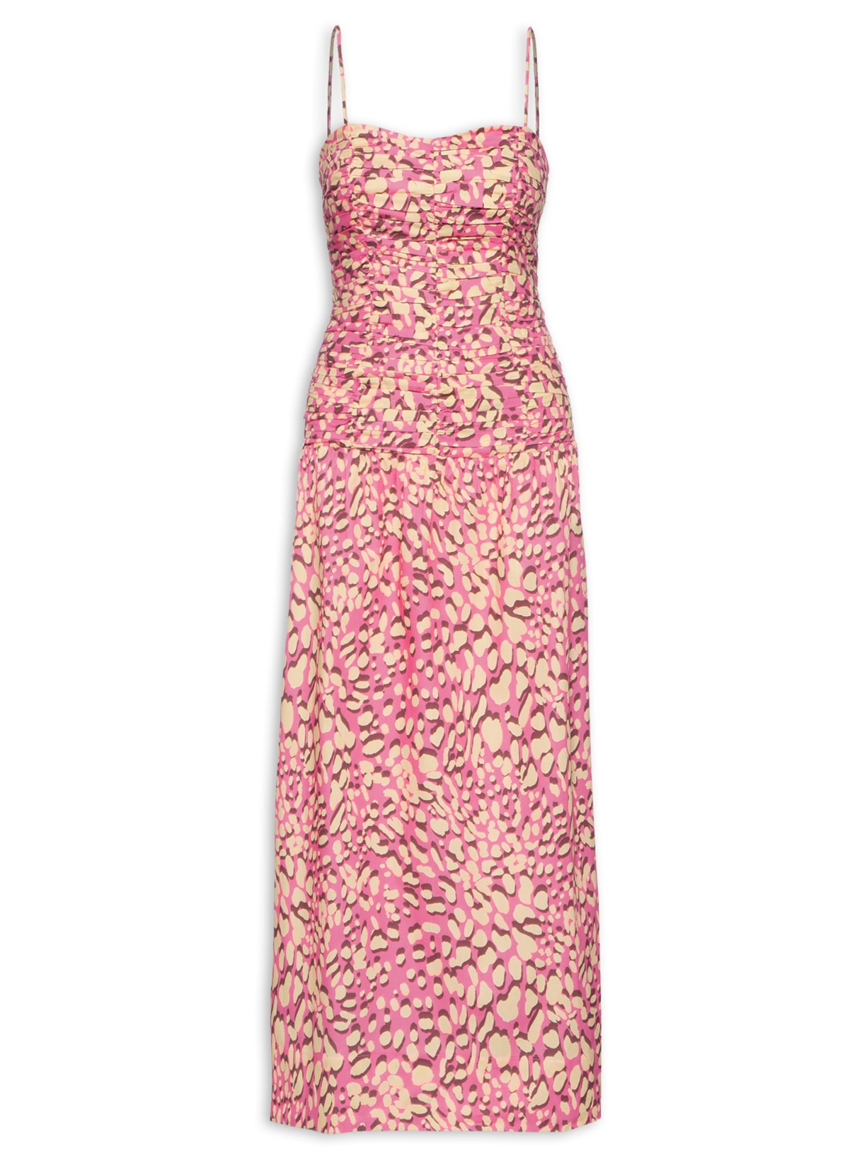 Vestido Top Franzido Onça Aurora Animal Print Animale