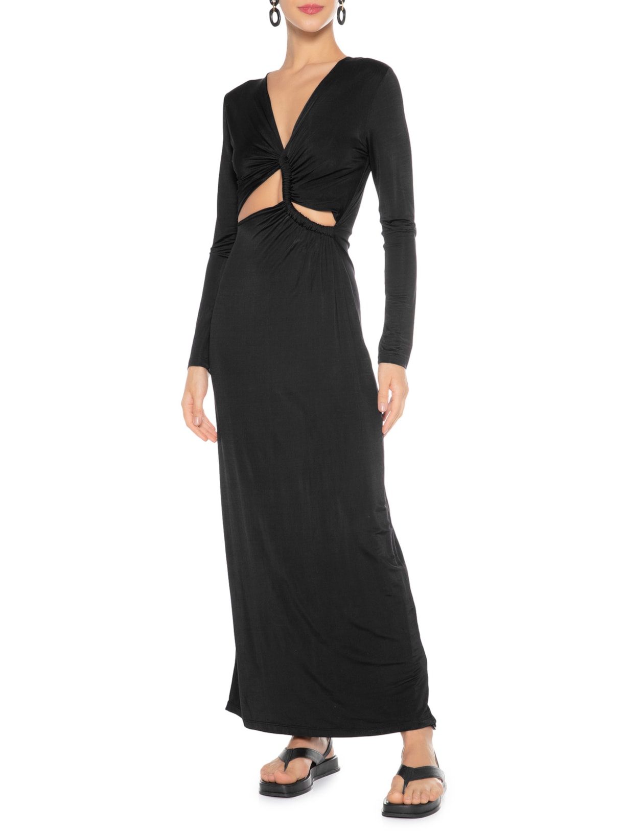 Vestido Torcido Frente Jersey Preto Dress To