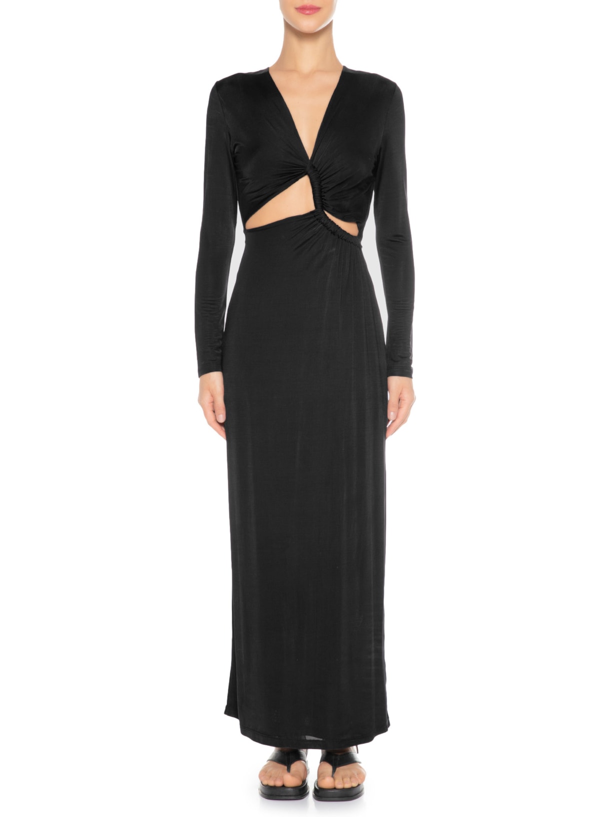 Vestido Torcido Frente Jersey Preto Dress To