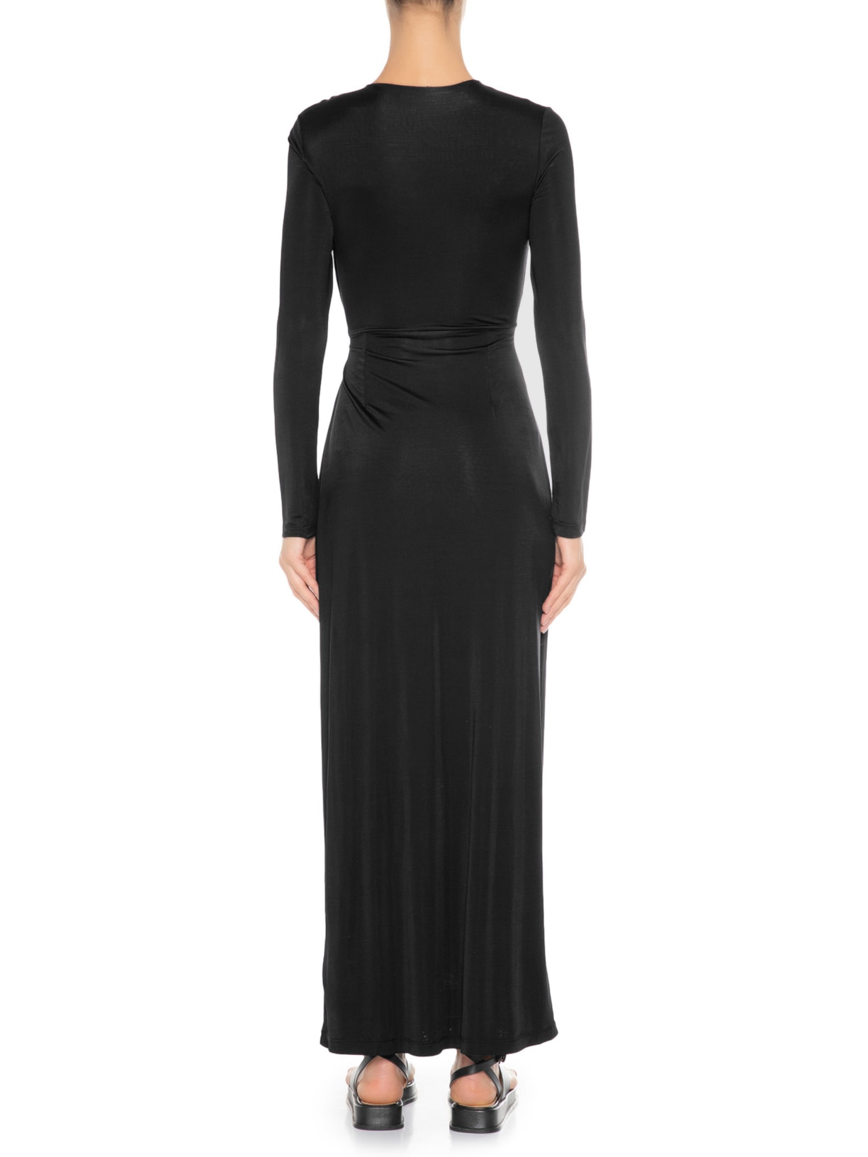 Vestido Torcido Frente Jersey Preto Dress To