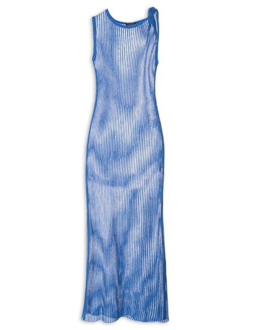Vestido Torcido Tricot - Azul