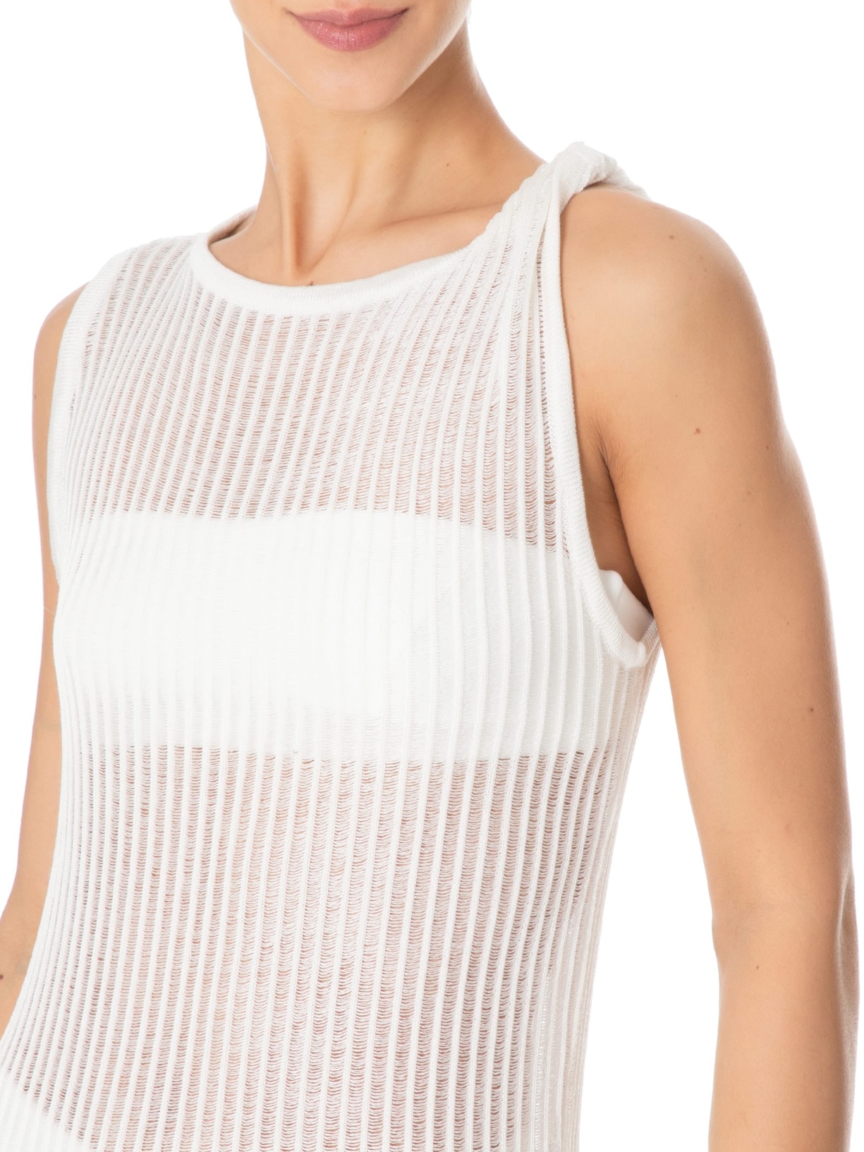 Vestido Torcido Tricot Branco Haight