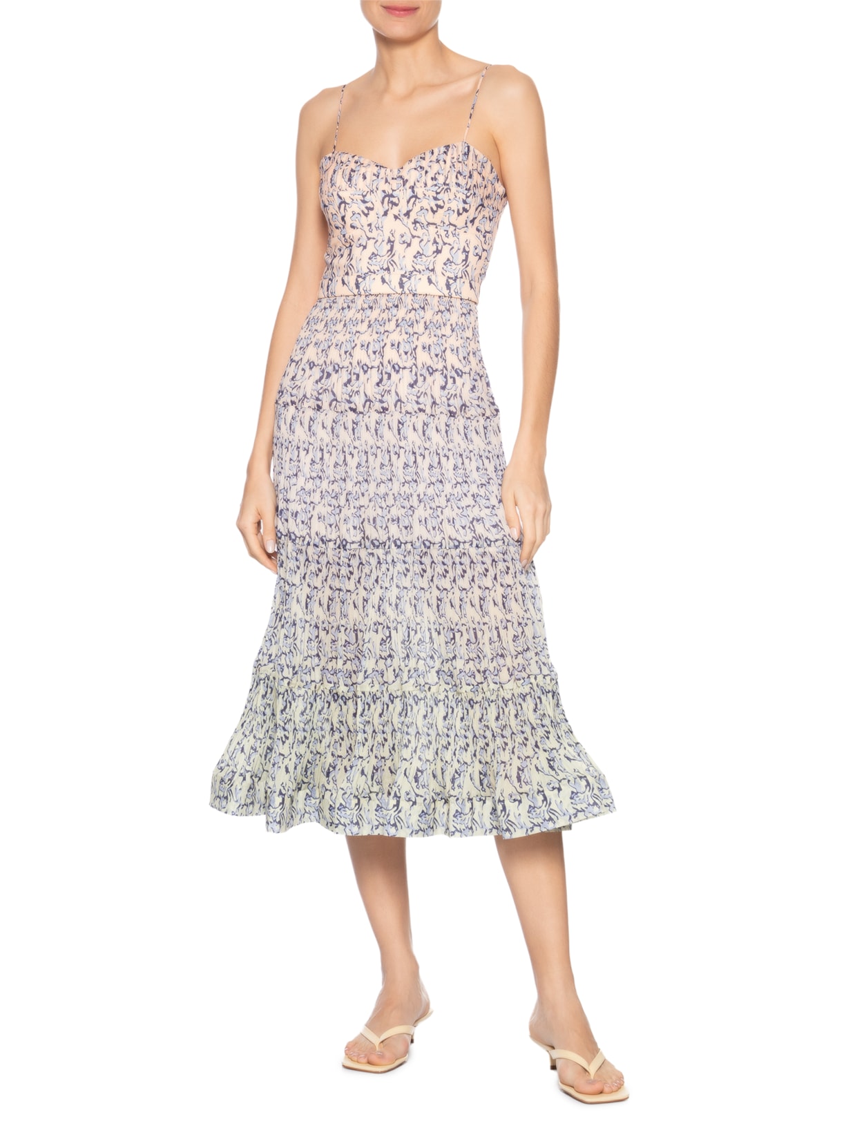 Vestido Trace Midi Azul Bo.bô