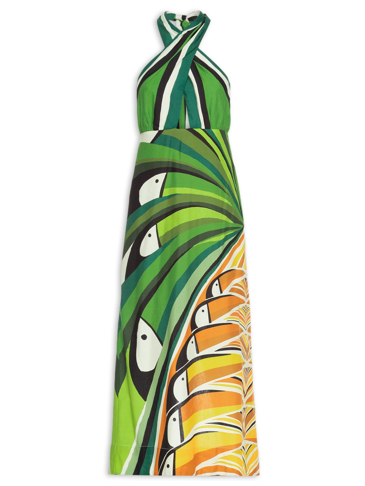 Vestido Transpassado Árvore De Tucano Verde Farm