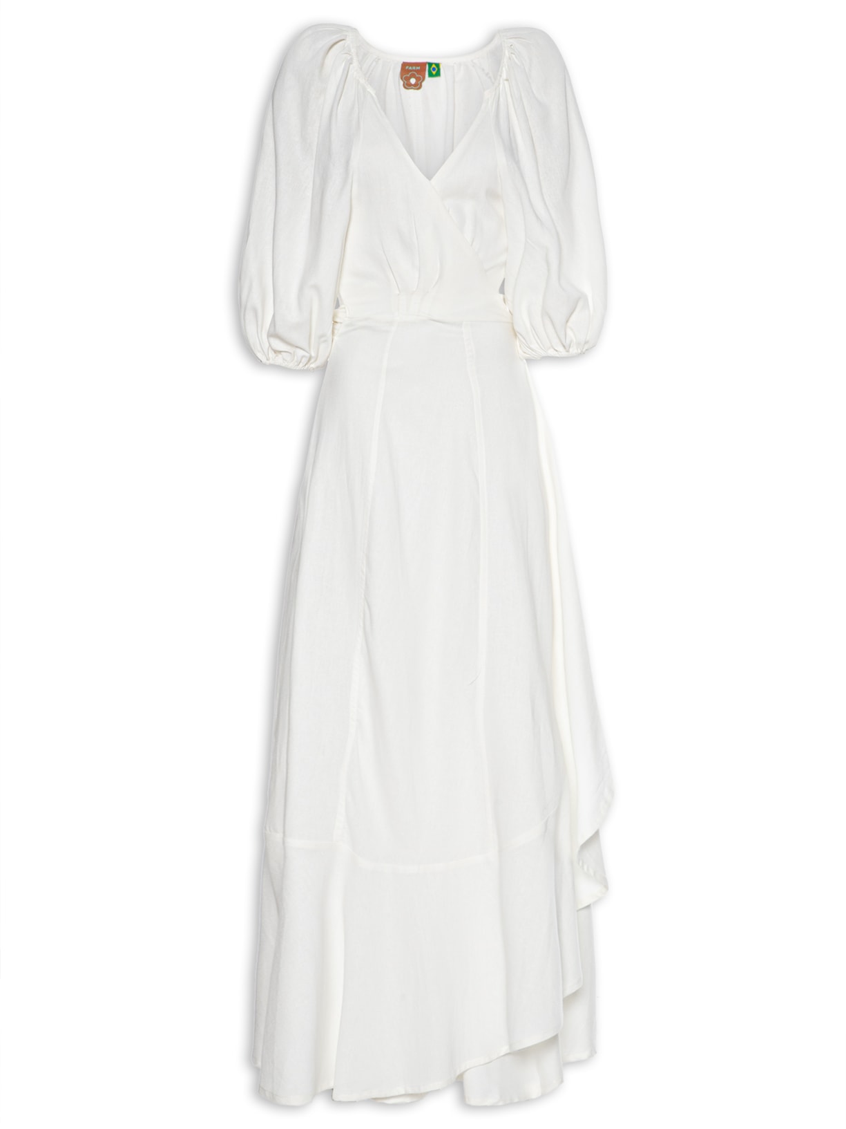 Vestido Transpasse Babado - Branco