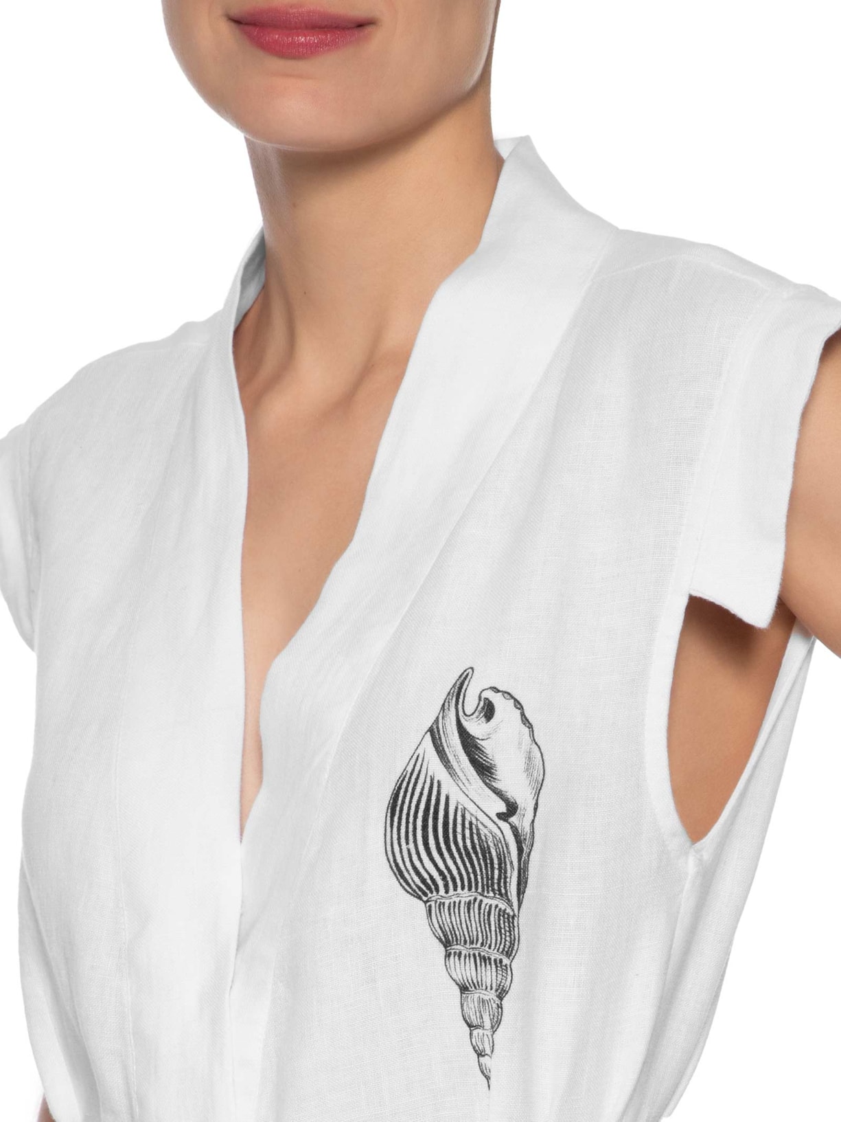 Vestido Transpasse Concha Duo Off White Osklen