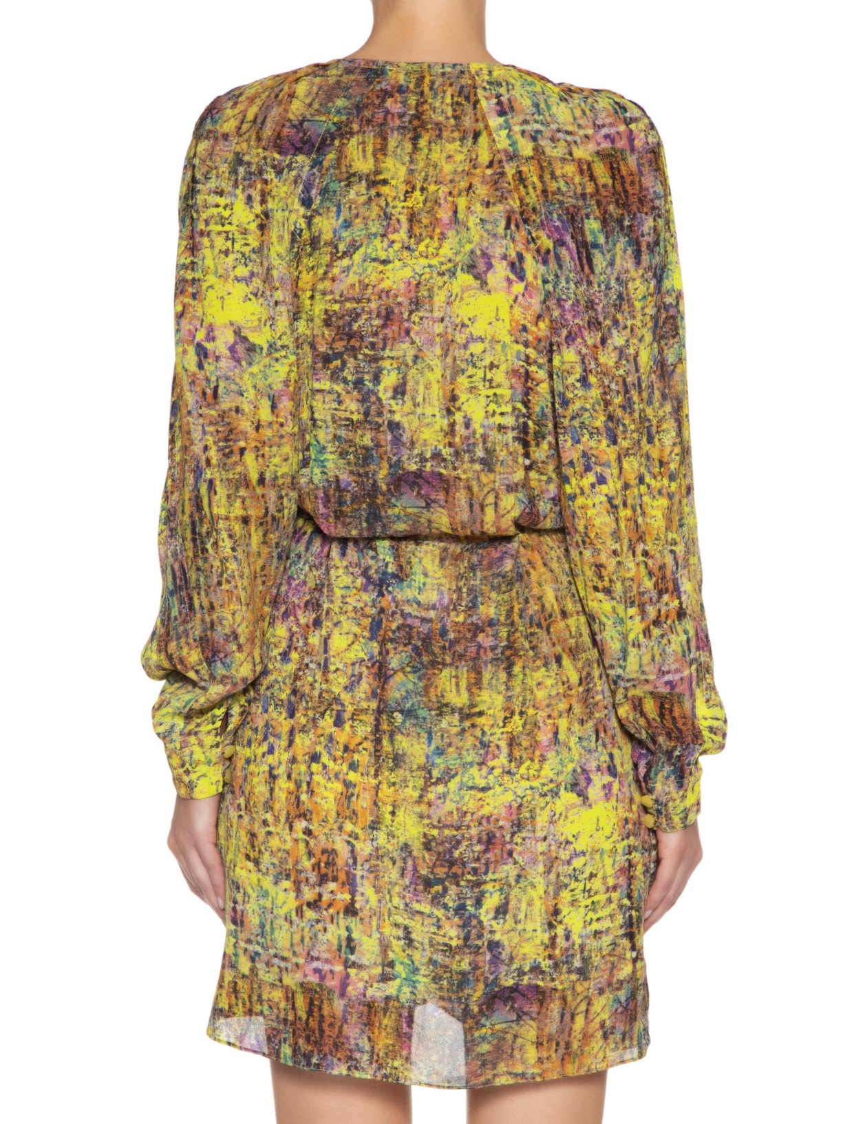 Vestido Transpasse Decote V Raglan Text Verde Animale