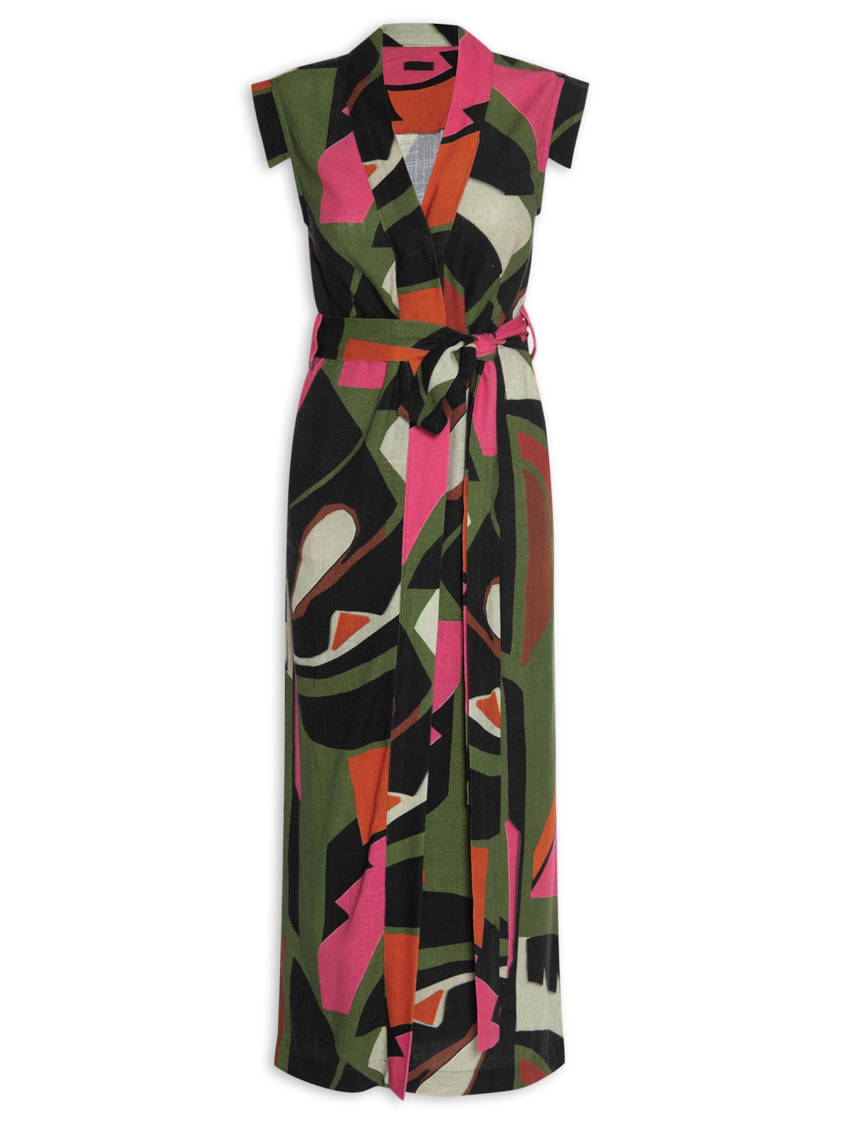 Vestido Transpasse Folhagem - Verde