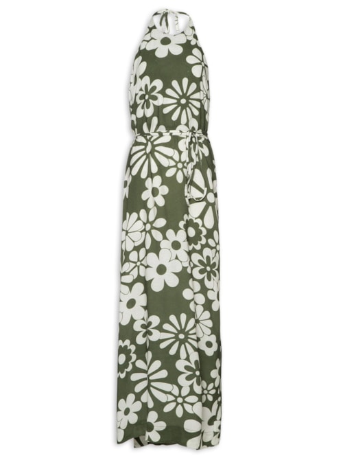 Vestido Transpasse Holiday Longo - Verde