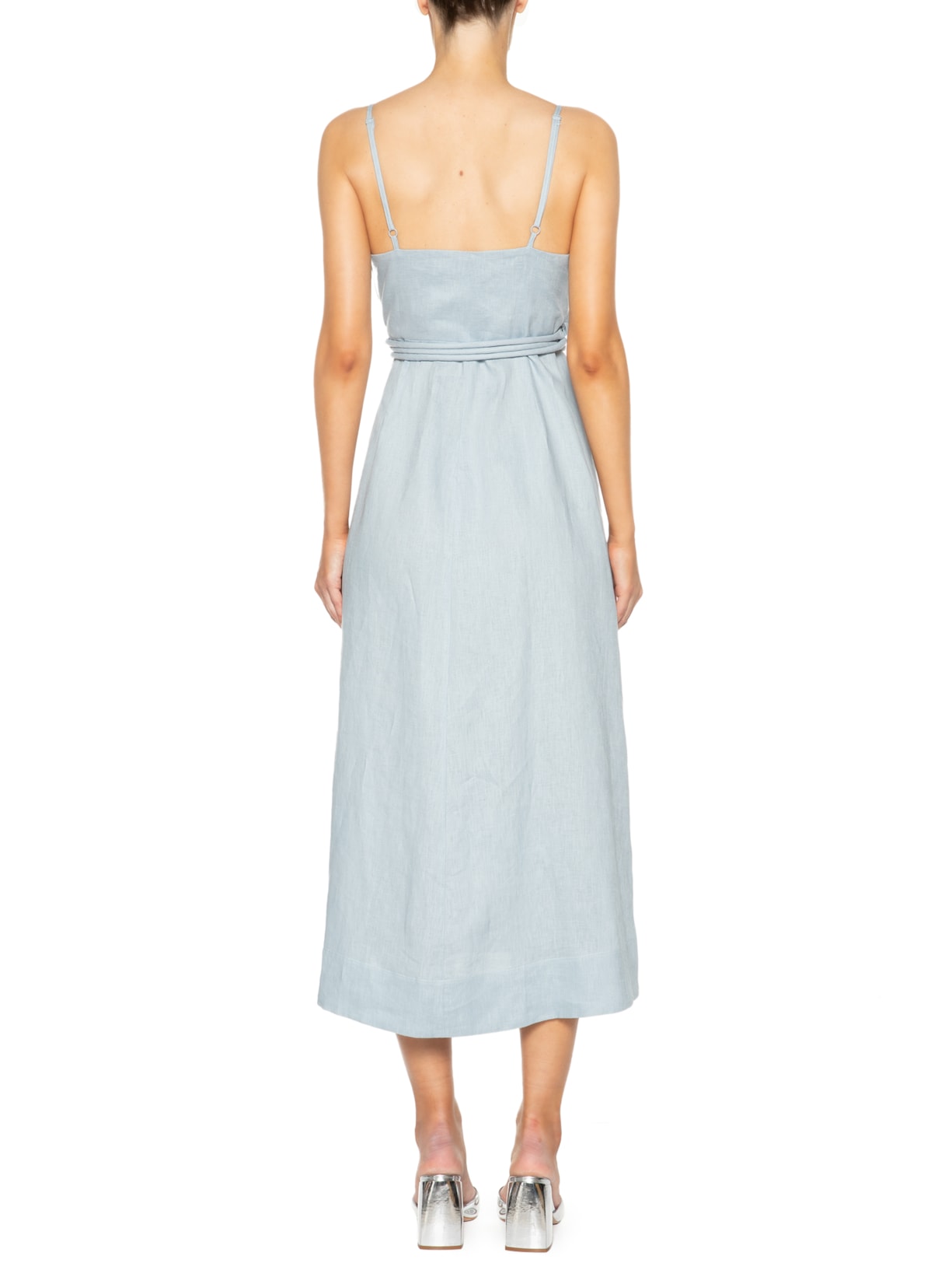 Vestido Transpasse Linho Azul Animale