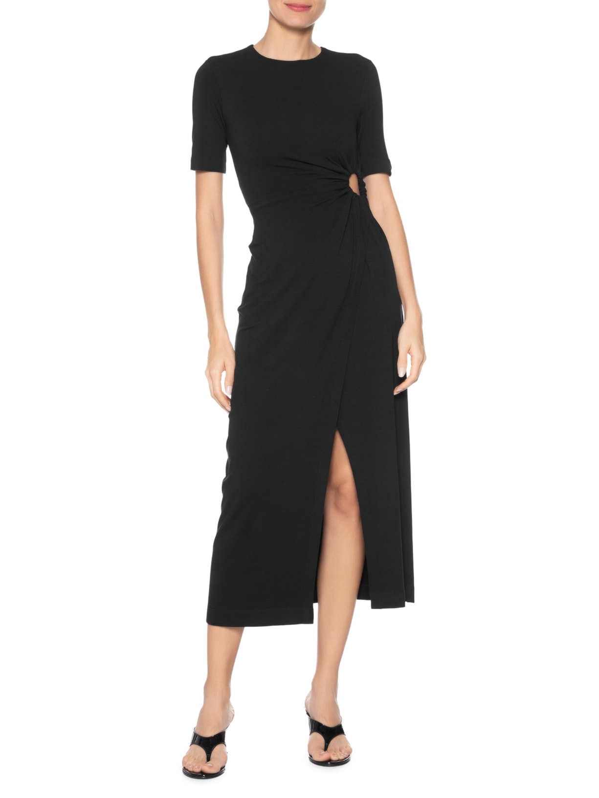 Vestido Transpasse Preto Animale