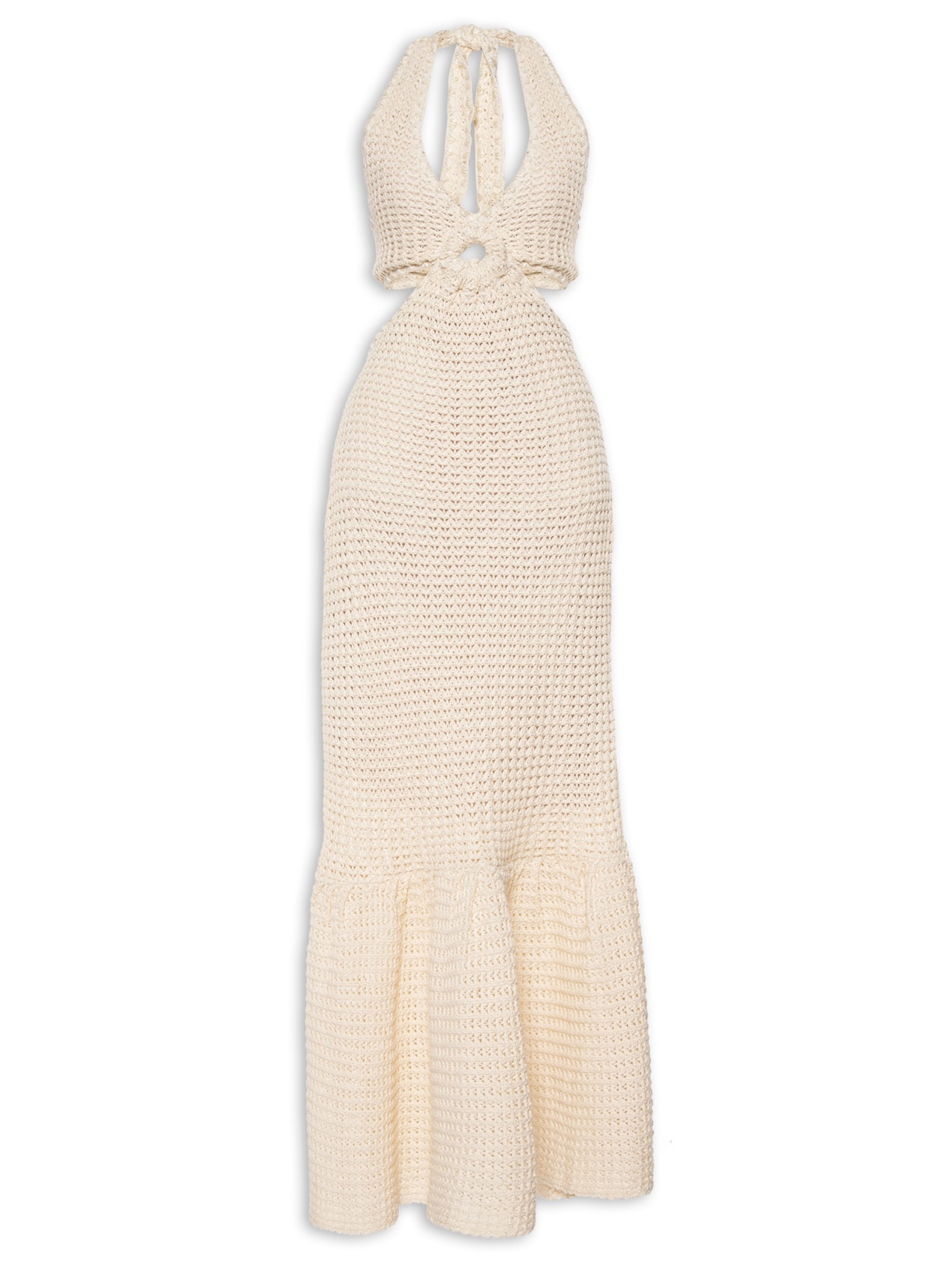 Vestido Tricô Metalizado Gisele Bege Oasis