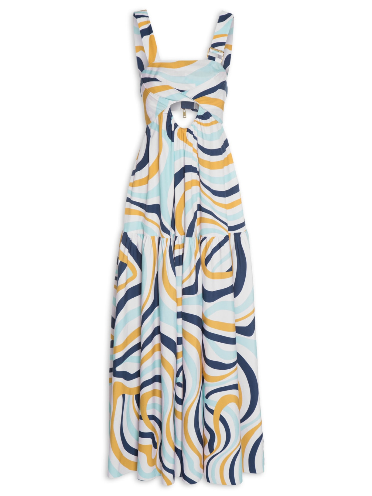 Vestido Tricoline Listras Tati - Azul