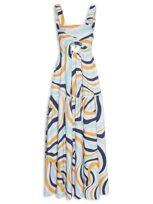 Vestido Tricoline Listras Tati - Azul