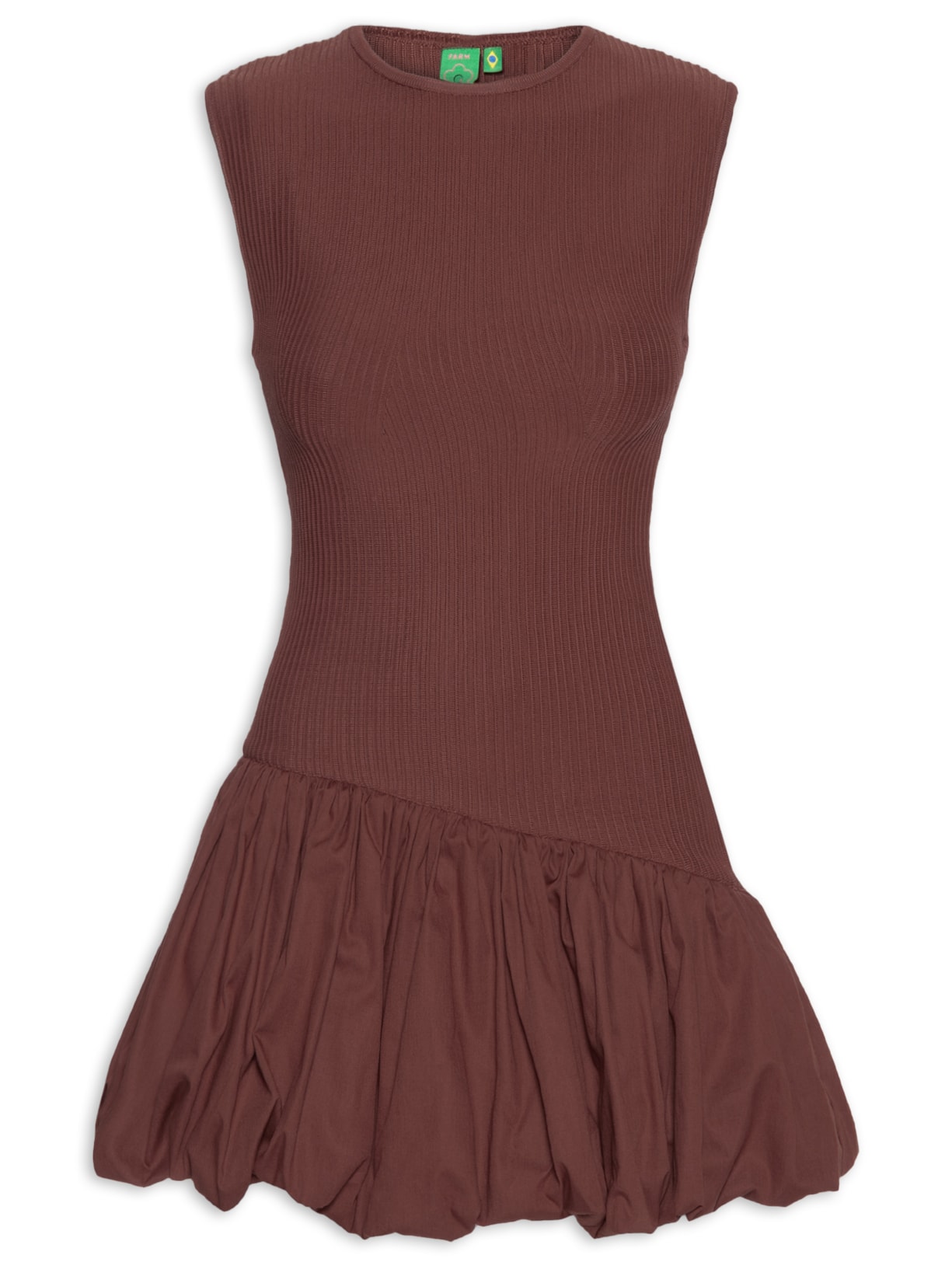 Vestido Tricot Balonê - Marrom