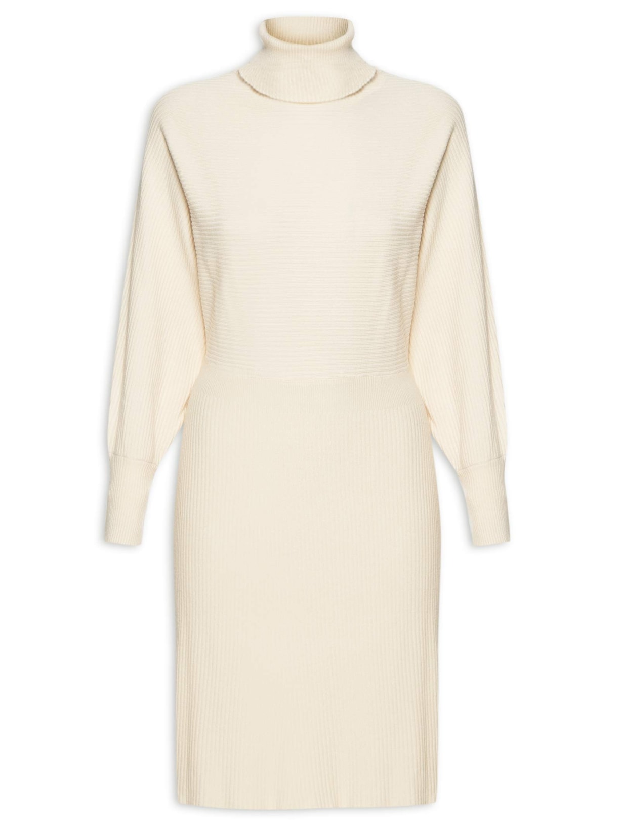 Vestido Tricot Bluse Curto - Bege