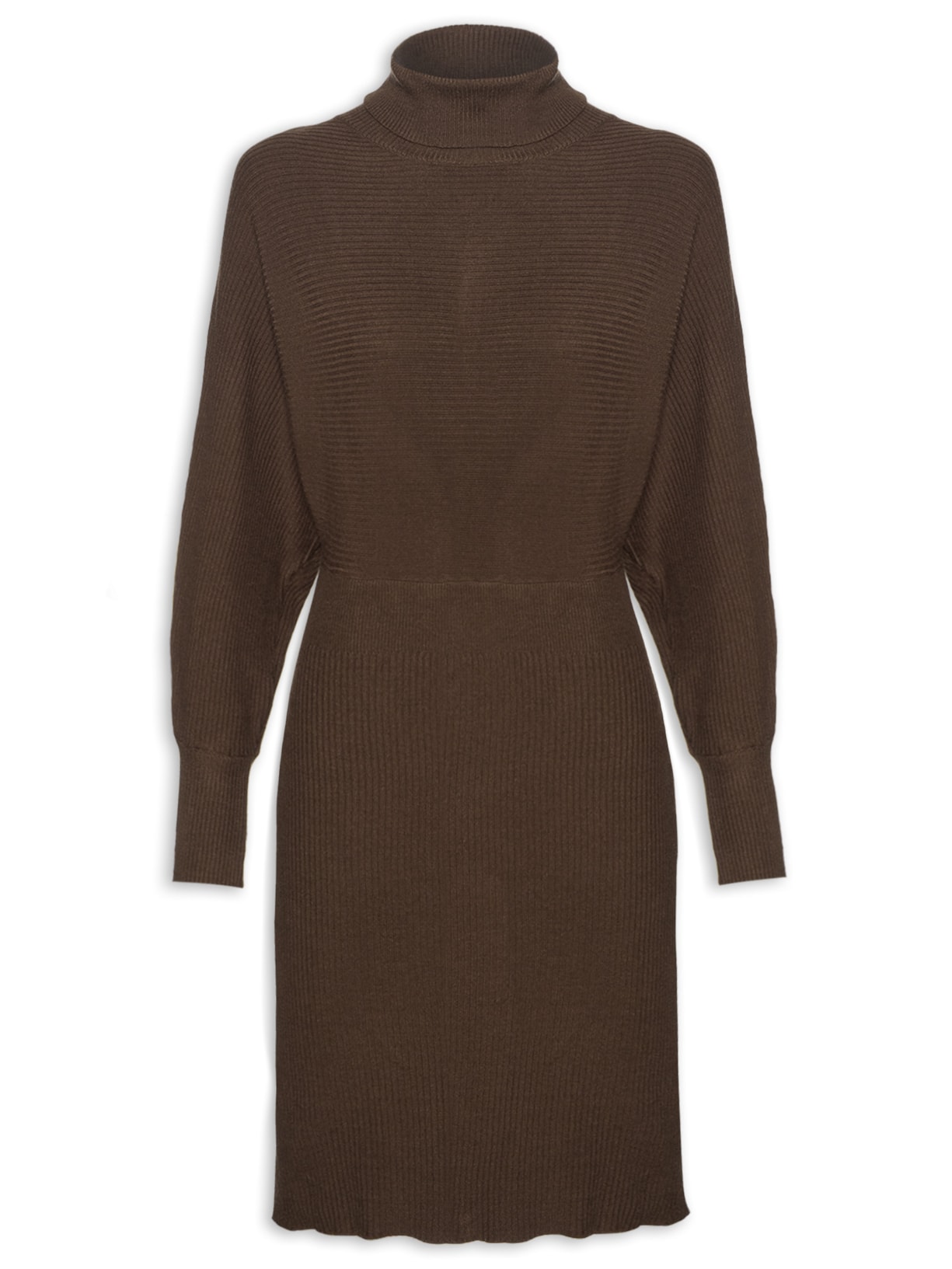 Vestido Tricot Bluse Curto - Marrom