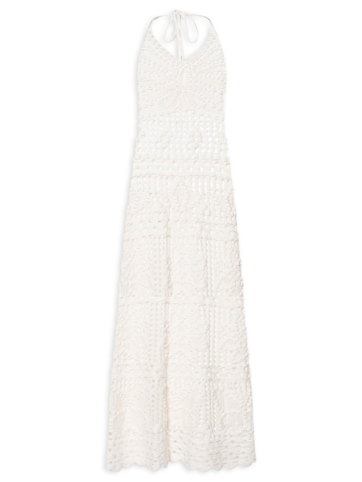 Vestido Tricot Borboleta Branco Farm