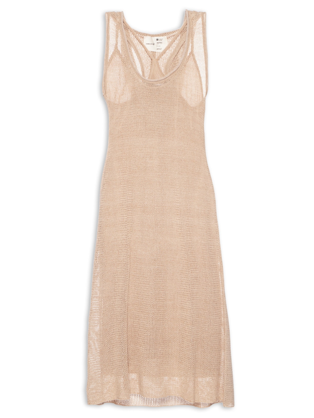 Vestido Tricot Capuz Cortiça - Bege